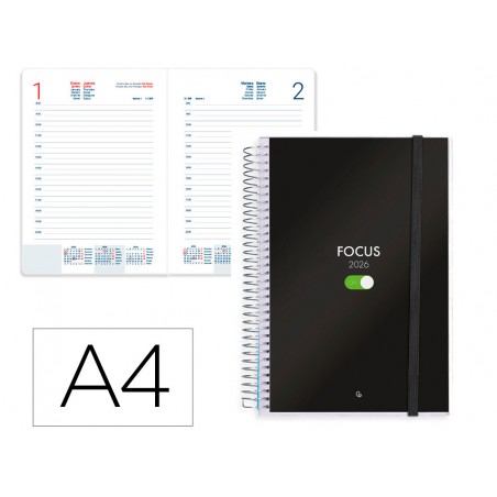 Agenda espiral liderpapel tinos a4 2026 dia pagina design 1 papel 70 gr