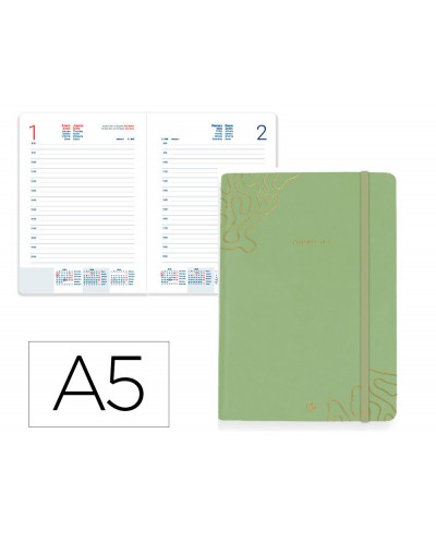 Agenda encuadernada liderpapel efira a5 2026 dia pagina design 4 papel 70 gr