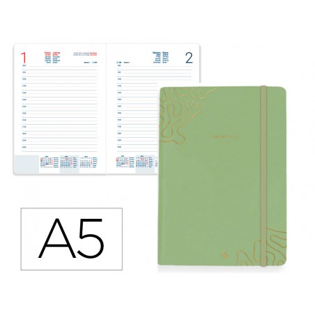 Agenda encuadernada liderpapel efira a5 2026 dia pagina design 4 papel 70 gr