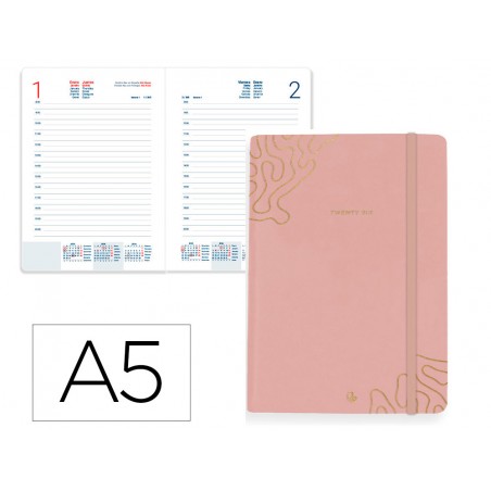 Agenda encuadernada liderpapel efira a5 2026 dia pagina design 2 papel 70 gr
