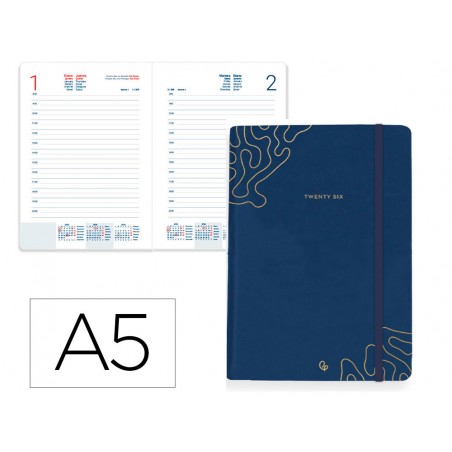 Agenda encuadernada liderpapel efira a5 2026 dia pagina design 1 papel 70 gr