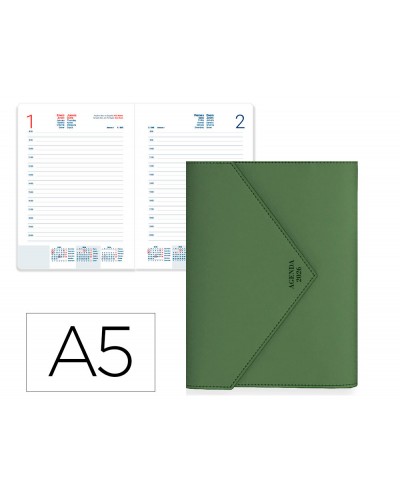 Agenda encuadernada liderpapel psara a5 2026 dia pagina design 2 papel 70 gr