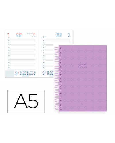 Agenda espiral liderpapel perissa a5 2026 dia pagina design 3 papel 80 gr