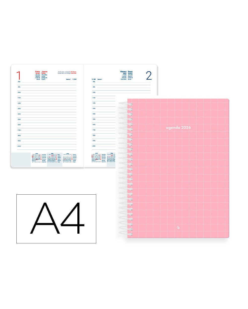 Agenda espiral liderpapel gazi a4 2026 dia pagina design 1 papel 70 gr