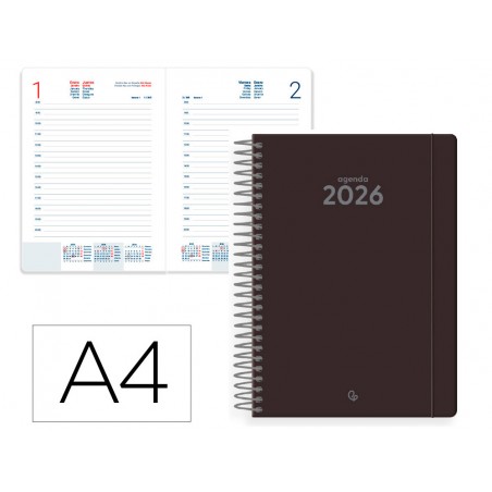 Agenda espiral liderpapel classic a4 2026 dia pagina design 2 papel 70 gr