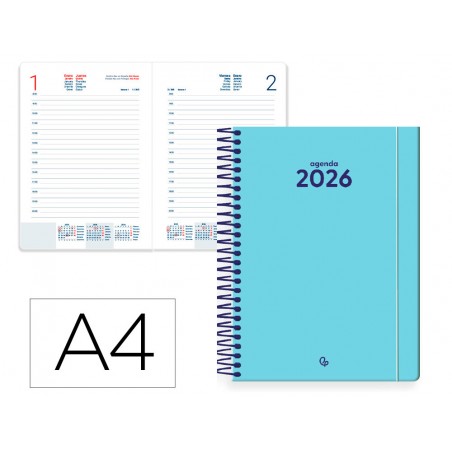 Agenda espiral liderpapel classic a4 2026 dia pagina design 1 papel 70 gr