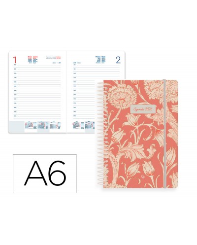 Agenda espiral liderpapel santorini a6 2026 dia pagina design 3 papel 60 gr