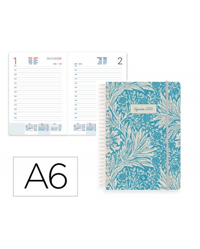 Agenda espiral liderpapel santorini a6 2026 dia pagina design 1 papel 60 gr