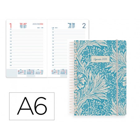 Agenda espiral liderpapel santorini a6 2026 dia pagina design 1 papel 60 gr