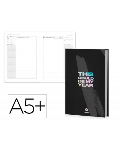 Agenda encuadernada antartik a5 2026 dia pagina simil piel papel 80 gr