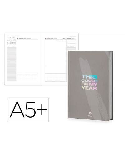 Agenda encuadernada antartik a5 2026 dia pagina simil piel papel 80 gr
