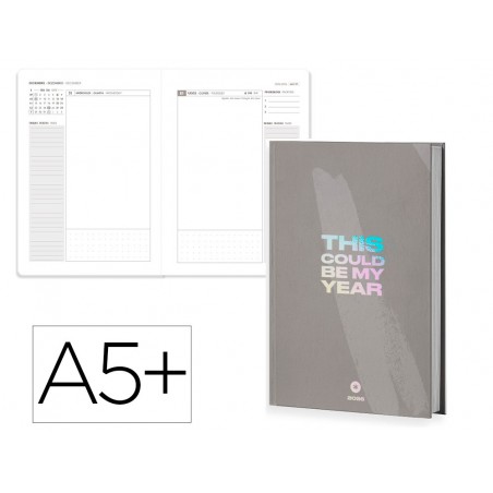 Agenda encuadernada antartik a5 2026 dia pagina simil piel papel 80 gr
