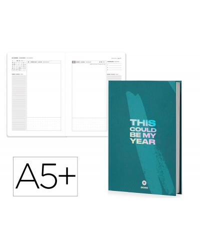 Agenda encuadernada antartik a5 2026 dia pagina simil piel papel 80 gr