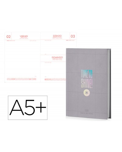 Agenda encuadernada antartik a5 2026 dia pagina simil piel papel 80 gr