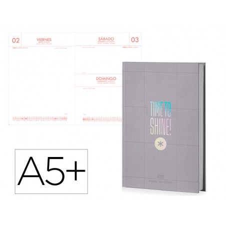 Agenda encuadernada antartik a5 2026 dia pagina simil piel papel 80 gr