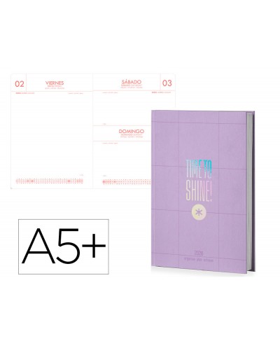 Agenda encuadernada antartik a5 2026 dia pagina simil piel papel 80 gr