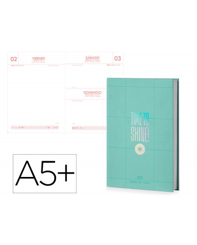 Agenda encuadernada antartik a5 2026 dia pagina simil piel papel 80 gr