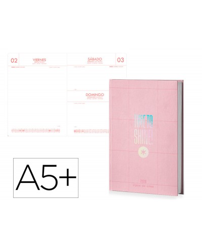 Agenda encuadernada antartik a5 2026 dia pagina simil piel papel 80 gr