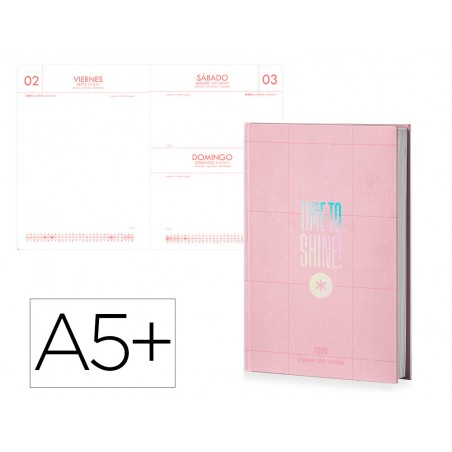 Agenda encuadernada antartik a5 2026 dia pagina simil piel papel 80 gr