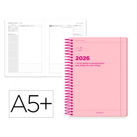 Agenda espiral antartik a5 2026 dia pagina diseno 4 papel 80 gr