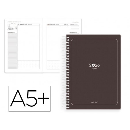 Agenda espiral antartik a5 2026 dia pagina basic papel 80 gr