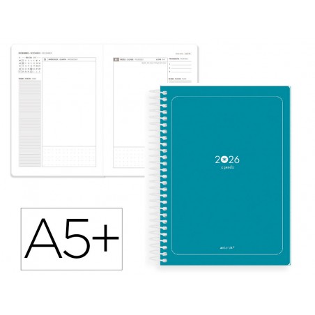 Agenda espiral antartik a5 2026 dia pagina basic papel 80 gr