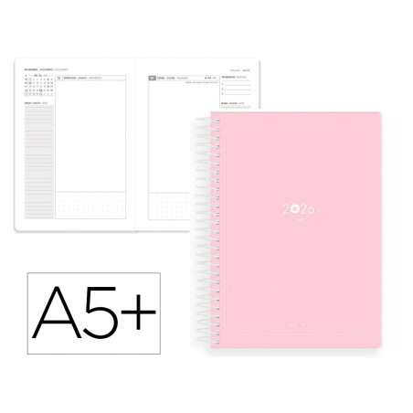 Agenda espiral antartik a5 2026 dia pagina basic papel 80 gr