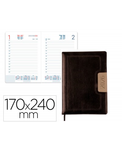 Agenda encuadernada liderpapel dorios 170x240 mm 2026 dia pagina design 1 papel 70 gr