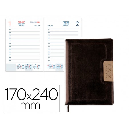 Agenda encuadernada liderpapel dorios 170x240 mm 2026 dia pagina design 1 papel 70 gr