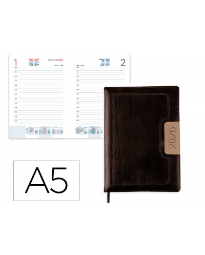 Agenda encuadernada liderpapel dorios 150x210 mm 2026 dia pagina design 1 papel 70 gr