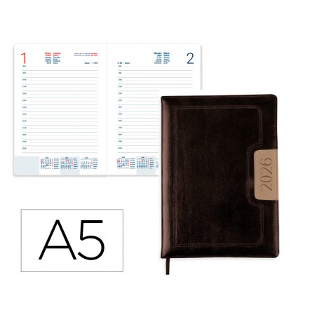 Agenda encuadernada liderpapel dorios 150x210 mm 2026 dia pagina design 1 papel 70 gr