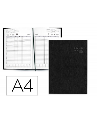 Libro de reservas liderpapel 2026 din a4 dos paginas dia 752 paginas papel blanco 70 gr
