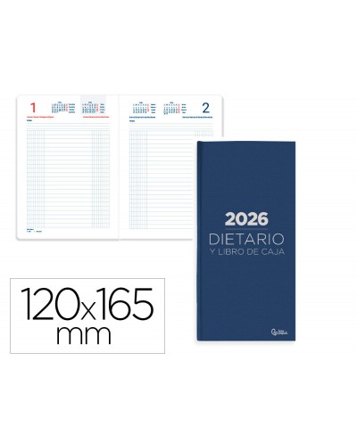 Dietario liderpapel 2026 octavo 120x165 mm dia pagina color azul papel 70 gr