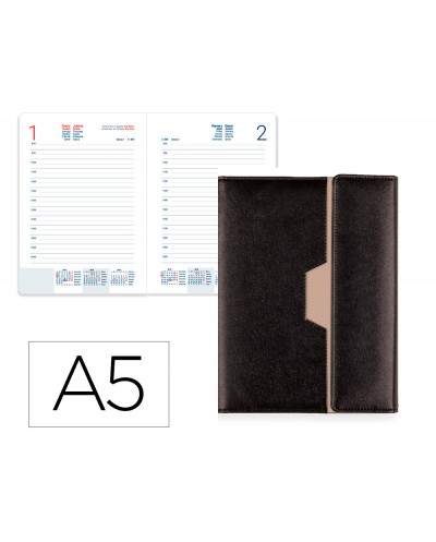 Agenda encuadernada liderpapel nero 150x210 mm 2026 dia pagina design 1 papel 70 gr