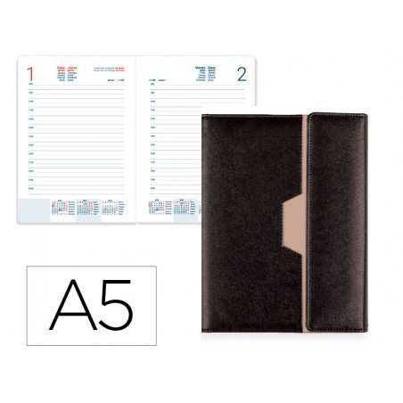 Agenda encuadernada liderpapel nero 150x210 mm 2026 dia pagina design 1 papel 70 gr