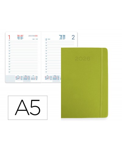 Agenda encuadernada liderpapel mykonos 150x210 mm 2026 dia pagina design 8 papel 70 gr