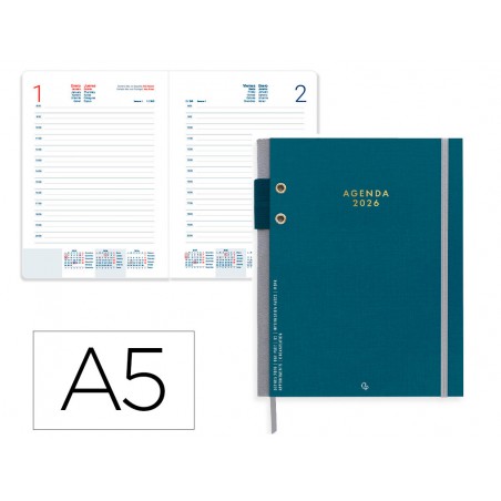 Agenda encuadernada liderpapel paxos a5 2026 dia pagina design 1 papel 70 gr