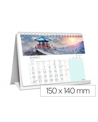 Calendario espiral triangular liderpapel imagenes ciudades 2026 14x15 cm papel 128 gr con pegatinas