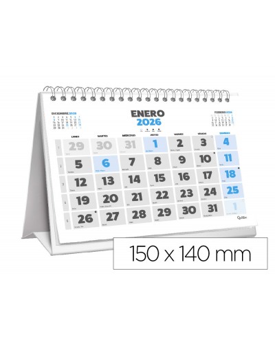 Calendario espiral triangular liderpapel de sobremesa serie clasico 2026 14x15 cm papel 128 gr