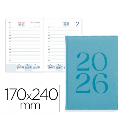 Agenda encuadernada liderpapel creta 170x240 mm 2026 dia pagina new color papel 70 gr