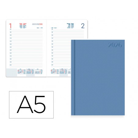 Agenda encuadernada liderpapel corfu 150x210 mm 2026 dia pagina new color papel 60 gr