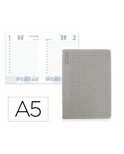 Agenda encuadernada liderpapel anafi a5 2026 dia pagina design 2 papel 70 gr