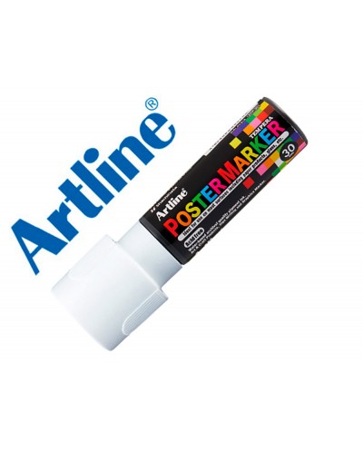 Rotulador artline poster marker epp 30 punta rectangular 30 mm color blanco