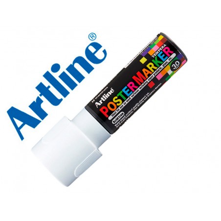 Rotulador artline poster marker epp 30 punta rectangular 30 mm color blanco