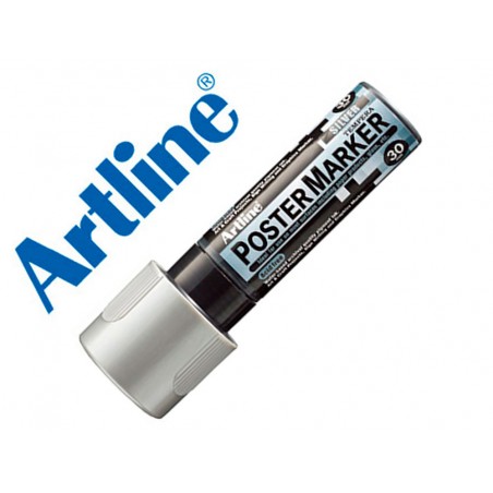 Rotulador artline poster marker epp 30 punta rectangular 30 mm color plata