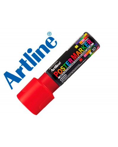 Rotulador artline poster marker epp 30 punta rectangular 30 mm color rojo