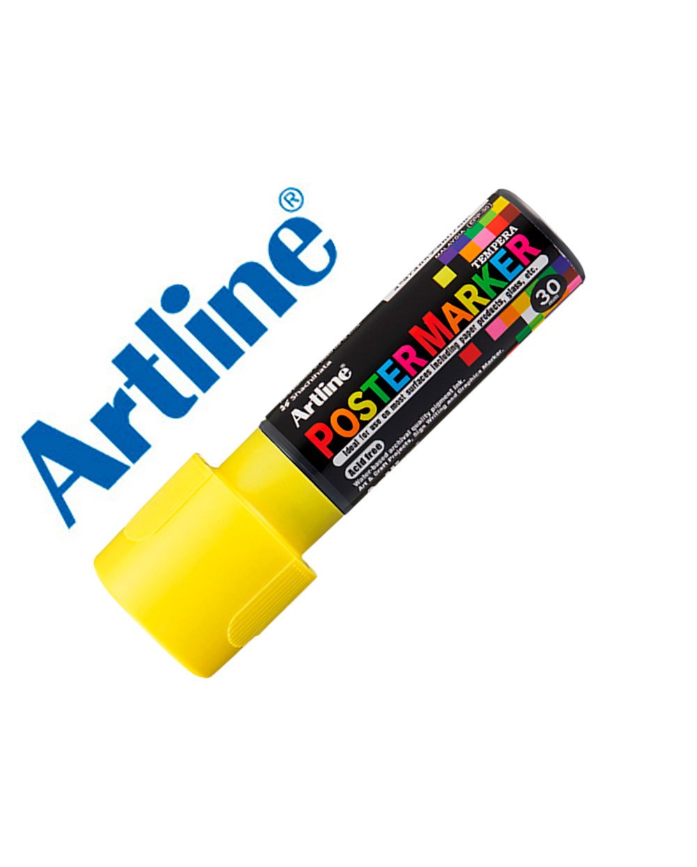 Rotulador artline poster marker epp 30 punta rectangular 30 mm color amarillo fluor