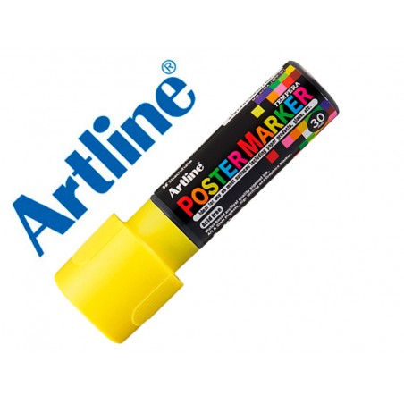 Rotulador artline poster marker epp 30 punta rectangular 30 mm color amarillo fluor