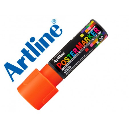 Rotulador artline poster marker epp 30 punta rectangular 30 mm color naranja fluor