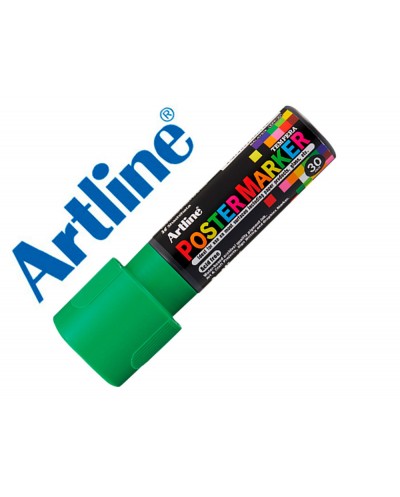 Rotulador artline poster marker epp 30 punta rectangular 30 mm color verde fluor